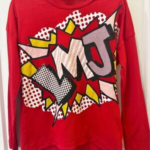 Little Marc Jacobs Red Graphic Long Sleeve Tee